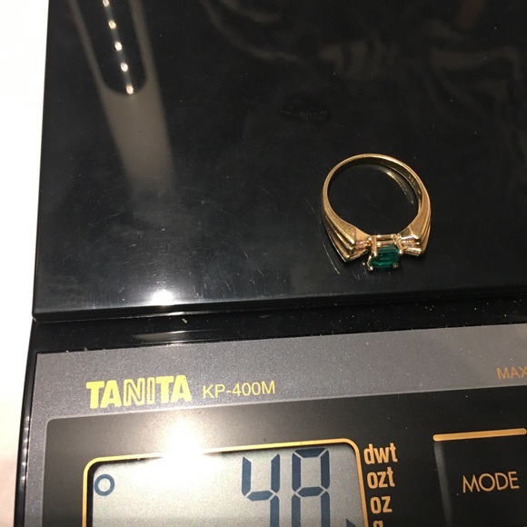 18K gold natural  Colombian Emerald diamonds ring - Picture 5 of 5